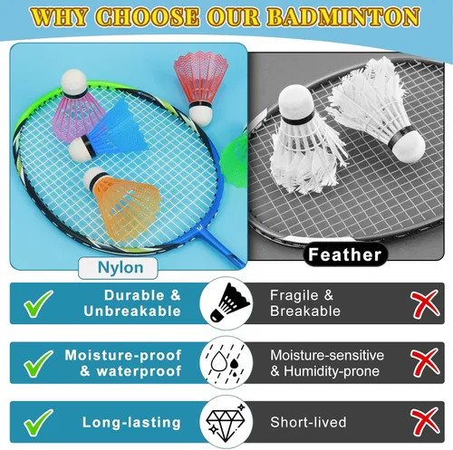 Miniatura 5 de Hysagtek 12 piezas de bádminton volante de bádminton Birdie, deportes interiores y exteriores, entrenamiento de pelota de ejercicio, gimnasio, juego