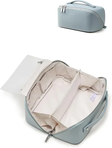 Miniatura 60 de EACHY Bolsa de Maquillaje de Viaje, Bolsas de Cosméticos de Gran Capacidad para Mujeres, Bolsa Portátil Impermeable que se Abre Plana, Bolsa de Aseo