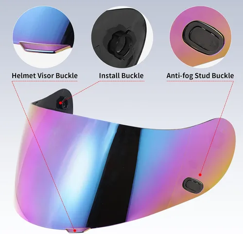 Miniatura 2 de VCOROS Casco de motocicleta, visera de repuesto para casco HJC HJ-09 CL-15 CL-17 CL-16 CL-SP AC-12 FS-10 CS-R1 IS-16 CS-R2 Shield Arcoíris