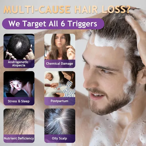 Miniatura 9 de Biotin - Champú para el crecimiento y engrosamiento del cabello con activador de raíces, champú para la pérdida de cabello para hombres y mujeres