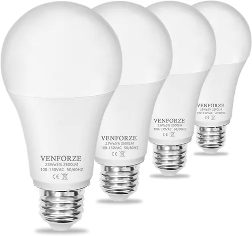 Miniatura 8 de Venforze Bombilla brillante, equivalente a 150 W-200 W, 2500 LM, E26, bombilla LED 23 W, luz diurna blanca, 5000 K, A21, no regulable, paquete de 2