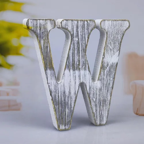 Miniatura 23 de Letras de madera rústica sin terminar de 6 pulgadas para decoración de pared, letras decorativas de pie en rodajas, decoración de tablero