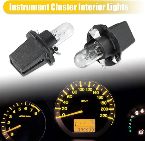 Miniatura 4 de X AUTOHAUX 5pcs DC 12V 1.2W T5 Dashboard Light Blub Amarillo para Coche Interna con Twist Socket