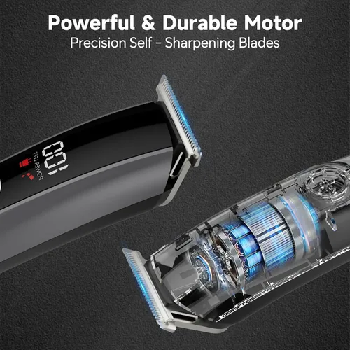 Miniatura 3 de Cortadora de barba para hombres, maquinilla de afeitar eléctrica para nariz, cuerpo, cara y bigote, cortapelos de peluquería 5 en 1, afeitadoras