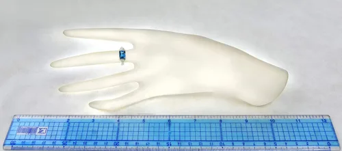 Miniatura 5 de 925 Sterling Silver Ring Genuine Gems Emerald-Cut 8x6 mm 2.5 Cts, East-West Setting, Rhodium-Plated Finish