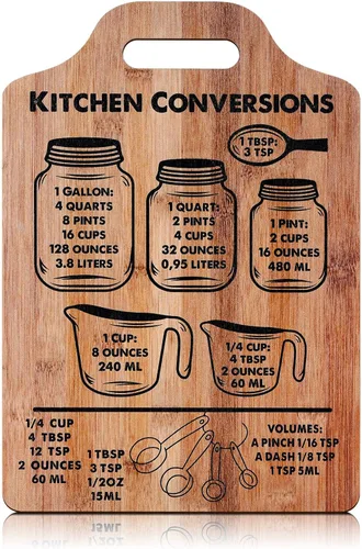 Tabla de conversión de cocina rústica, arte de pared de madera, tabla de conversión de medidas, letrero decorativo, utensilios de cocina, utensilios