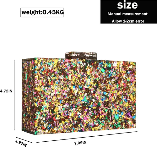Miniatura 5 de Bolsos de noche para mujer, bolsos de noche acrílicos multicolores, bolsos y bolsos de hombro, bolso cruzado formal, boda, fiesta de graduación