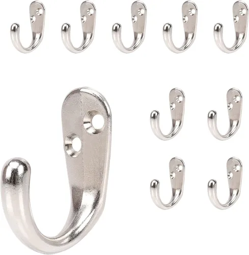 Miniatura 7 de NearMoon Ganchos para colgar en la pared, ganchos de metal resistente para bata de una sola punta, ganchos de pared inoxidables para toallas, Negro