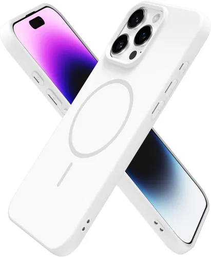 Miniatura 217 de oakxco Funda de silicona Mag Safe para iPhone 17 Pro Max, funda magnética delgada y fina compatible con carga inalámbrica MagSafe, bonita funda Negro