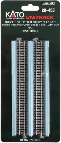 Miniatura 3 de Kato 20455 7.323 in 7-5/16" Doble placa de viga puente azul claro: escala N