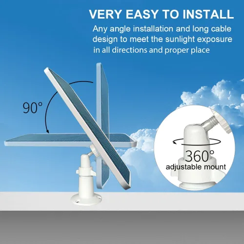 Miniatura 5 de JJMASEE Panel solar para cámara de seguridad SimpliSafe al aire libre y serie 2, cargador solar impermeable para cámara exterior SimpliSafe