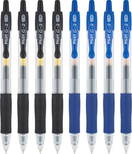 Miniatura 3 de Pilot, Bolígrafos de gel retráctiles G2 Premium, bolígrafos de gel de punta ultrafina de 0.38 mm, paquete de 8, negro y azul Negro 8