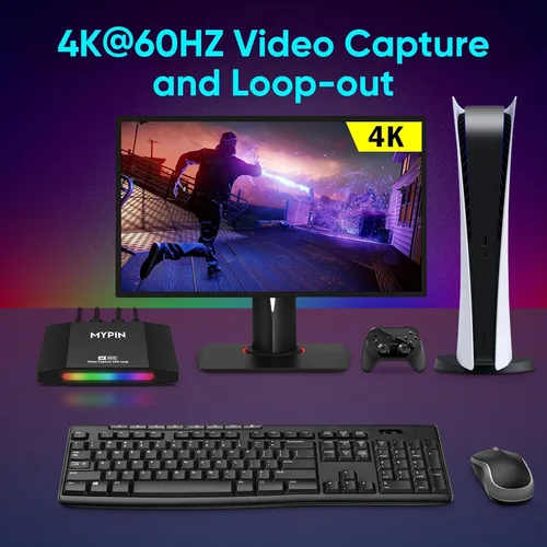 Miniatura 3 de Captura de videojuegos HDMI 4K 60fps y soporte de transferencia HDR y VRR, captura de 1080P 120fps para consola de juegos, transmisión en vivo