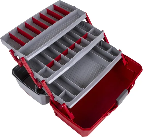 Miniatura 3 de Flambeau Outdoors 6383TB - Caja de aparejos de 3 bandejas, organizador clásico de almacenamiento de señuelos de pesca, caja de aparejos portátil