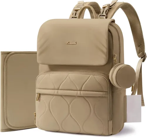 Miniatura 10 de LOVEVOOK Mochila para pañales, bolsas de viaje para bebés para niños y niñas, bolsa de pañales impermeable con cambiador
