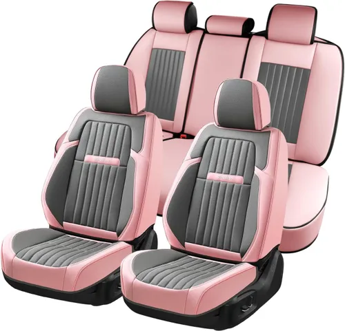 Miniatura 58 de Coverado Fundas de Asiento Delantero para Automóvil, 2 Piezas Fundas de Asiento de Cuero para Automóviles, Protector de Asiento de Automóvil Solo