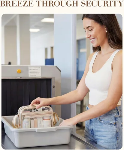 Miniatura 3 de Missnine Bolsa transparente para eventos de estadio, bolsa transparente acolchada para mujeres aprobada para estadio, bolsa cruzada de PVC