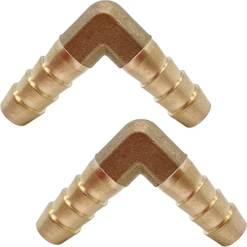 Miniatura 13 de 2 piezas de acoplador de manguera de latón con púas 1/2" x 1/2" de 90 grados con conector de codo angular derecho por CX WONDERLAND