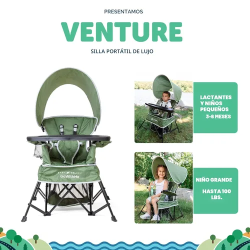 Miniatura 3 de Baby Delight Silla portátil Go with Me Venture Interior y exterior Toldo 3 etapas de crecimiento infantil Moss Bud Green Verde musgo