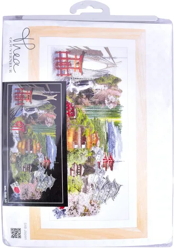 Miniatura 5 de Thea Gouverneur - Kit de punto de cruz, negro japonés, negro Aida, 18 unidades, kit de bordado para adultos, hilos de bordado DMC y otros