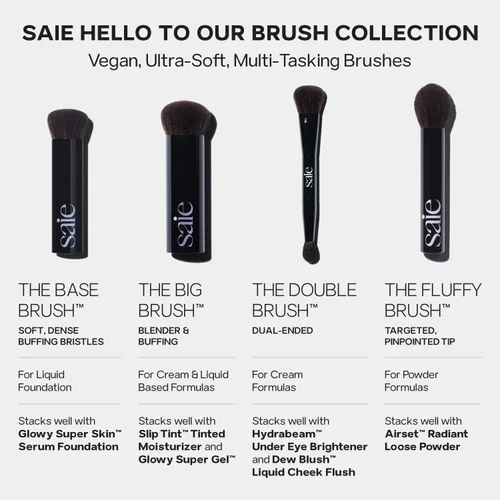 Miniatura 7 de Saie The Fluffy Brush - Cepillo de maquillaje suave, de múltiples usos, prensado + polvo suelto - Cepillo de maquillaje esponjoso con punta cónica