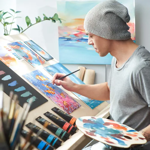 Miniatura 6 de ARTEZA Pintura acrílica metálica, juego de 8 tubos de colores clásicos de 4.06 onzas, pigmentos ricos, no se decolora, pinturas para artistas