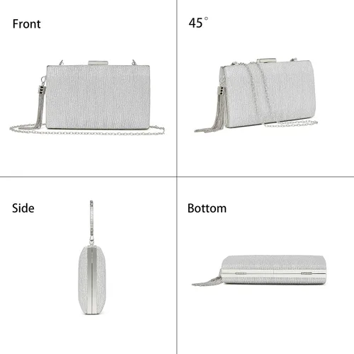 Miniatura 3 de Elegante bolso de noche para mujer, con cadena con flecos, bolso cruzado para fiesta, boda