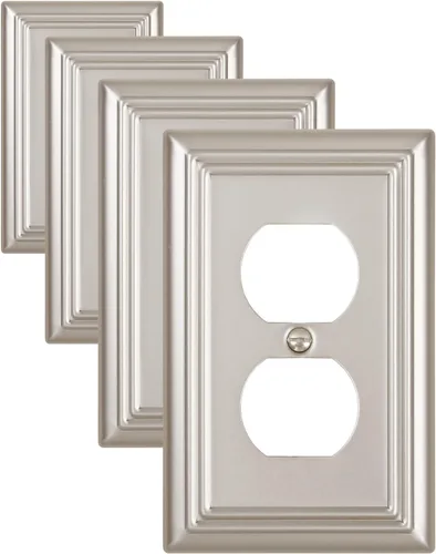 Miniatura 34 de Paquete de 1 Placa de Pared Combinada Toggle/Decorativa, Cubierta de Placa de Pared de Metal para Interruptor de Luz, Receptáculo, Interruptor