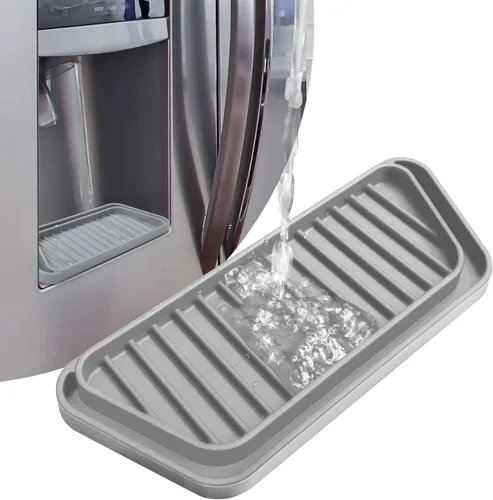 Miniatura 10 de Bandeja colectora de goteo para refrigerador KindGa, protector para bandeja dispensadora de hielo y agua, almohadilla para derrames de agua del Negro