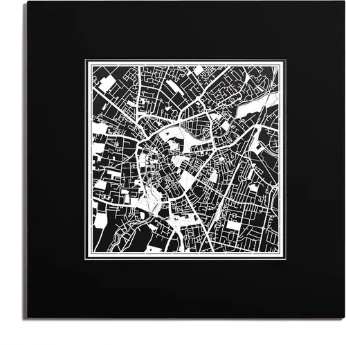 Miniatura 149 de O3 Design Studio Mapa de corte de papel Madrid negro mate de 20 x 20 pulgadas