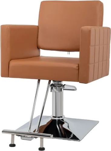 Miniatura 12 de Bonnlo Silla de peluquería para estilista de peluquería de asiento ancho, silla de peluquería hidráulica con reposapiés de acero inoxidable, silla