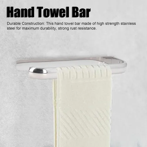 Miniatura 5 de Toallero de mano de acero inoxidable, organizador de toallas de mano montado en la pared, soporte para toallas montado en la pared, estante