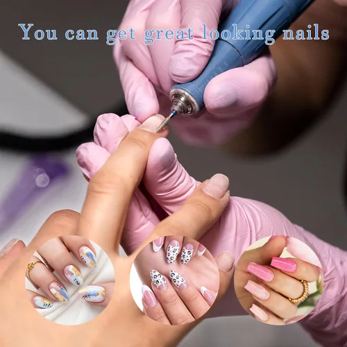 Miniatura 7 de YUXIANLB Juego de 10 brocas de uñas para manicura, kit de brocas de diamante para uñas profesional rusas para eliminación de cutículas, juego