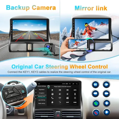 Miniatura 6 de Podofo Para Honda CRV 2002-2006 inalámbrico Apple Carplay Android Auto, pantalla táctil Android coche estéreo Autoradio unidad principal