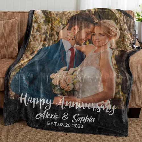 Miniatura 7 de Envía al Día Siguiente Manta Personalizada con Imagen para Mi Esposa Manta Foto Personalizada Regalo de Boda para Pareja Día de San Valentín