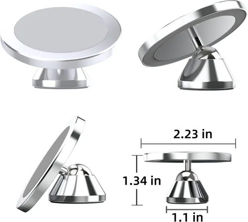 Miniatura 8 de Soporte magnético para teléfono para automóvil, [2 grupos imán súper fuerte] [rotación de 360°] Soporte universal de montaje para tablero de Negro