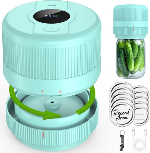 Miniatura 10 de Kit de Sellador al Vacío para Frascos Mason, Sellador Eléctrico para Tapas Mason de Boca Ancha y Regular, Sellador al Vacío para Frascos Mason
