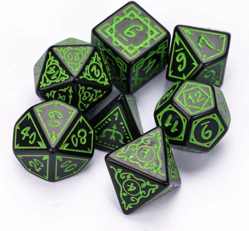Miniatura 6 de Juego de 5 dados poliédricos para druidas DND (35 piezas) con 1 bolsa de cuero grande, juego de troqueles D&D para juegos de mesa RPG