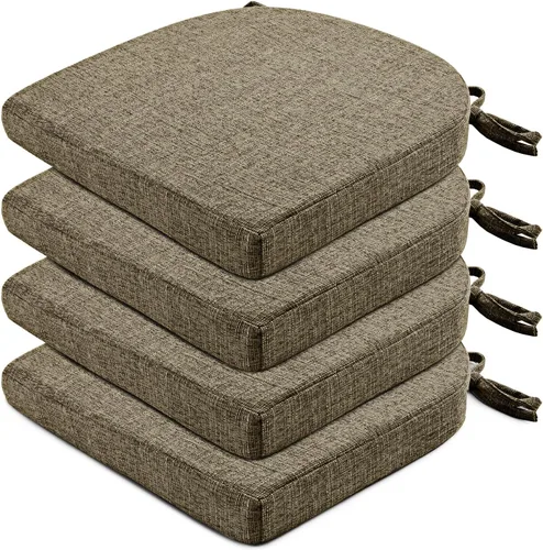 Miniatura 24 de Wellsin Cojines para sillas de comedor, 4 unidades, cojines para sillas de cocina con lazos y base antideslizante, almohadillas para sillas de Azul