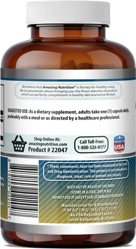 Miniatura 4 de Amazing Formulas Taurina 1000 mg por porción, 200 cápsulas de suplemento de aminoácidos, sin OMG, sin gluten, fabricado en Estados Unidos