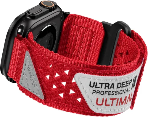 Miniatura 9 de ULTIMAL Compatible con Apple Watch Series 3/2/1 11/10/9/8/7/6/5/4/SE/SE2/SE3, Correa de nailón con bandera de estrellas y rayas tejida para hombres