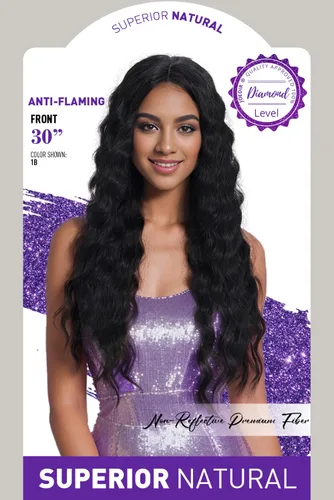 Miniatura 2 de Joedir - Peluca de 30 pulgadas de largo con encaje frontal, cabello ondulado profundo, parte superior, cabello natural superior con abuelitos