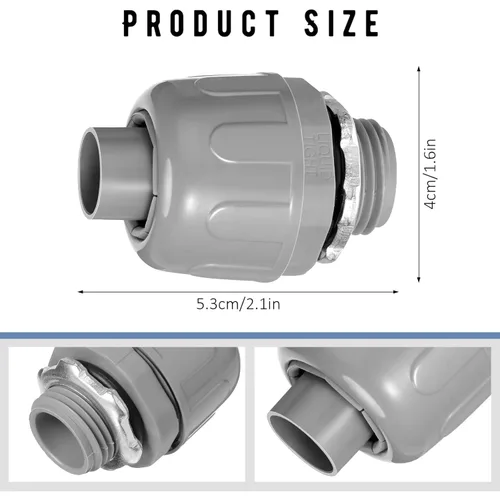 Miniatura 2 de Conector hermético de líquido de 1/2 pulgada, accesorios de conducto eléctrico de PVC, conector de conducto flexible de 180 grados para el hogar