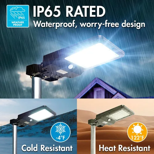 Miniatura 8 de Wagan EL8588 - Lámpara de calle solar integrada LED de 1000 lúmenes, sensor de movimiento, impermeable, resistente a la intemperie, del atardecer al