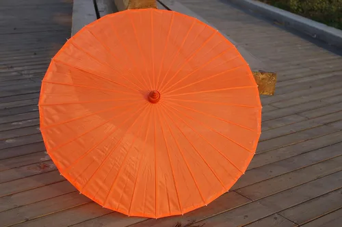 Miniatura 16 de Parasol de tela de bambú liso, ideal para recuerdos de fiesta de boda (fucsia)