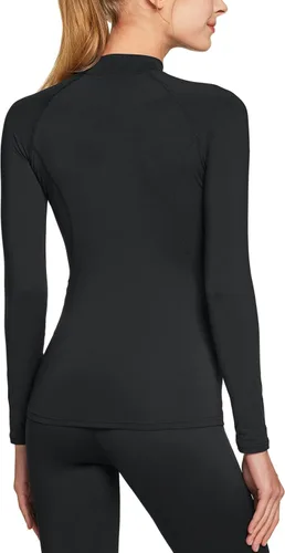 Miniatura 3 de ATHLIO Camisetas térmicas de manga larga para mujer, camisas de tortuga simulada, capa base de compresión con forro polar