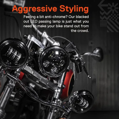Miniatura 6 de TRUE MODS 2 piezas de 11.4 cm Osram LED Harley luz antiniebla de paso [acabado negro] luz antiniebla de paso para motocicleta Harley Davidson
