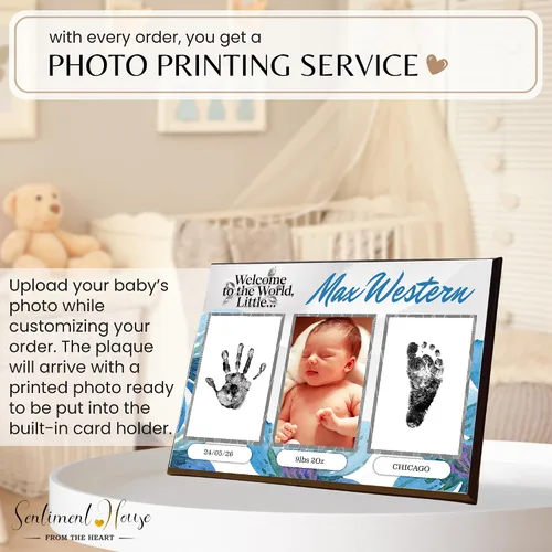 Miniatura 3 de Kit de manos y huellas sin tinta, placa de recuerdo de bebé y regalos de baby shower, ideal como regalo de mamá, marcos de fotos de guardería, kit