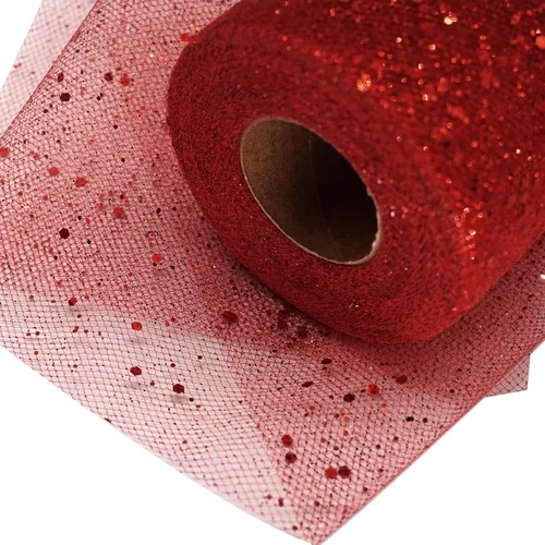 Miniatura 9 de Rollos de tela de tul con purpurina dorada de 6 pulgadas, 50 yardas (150 pies), carrete de cinta de red con lentejuelas brillantes para bodas, falda