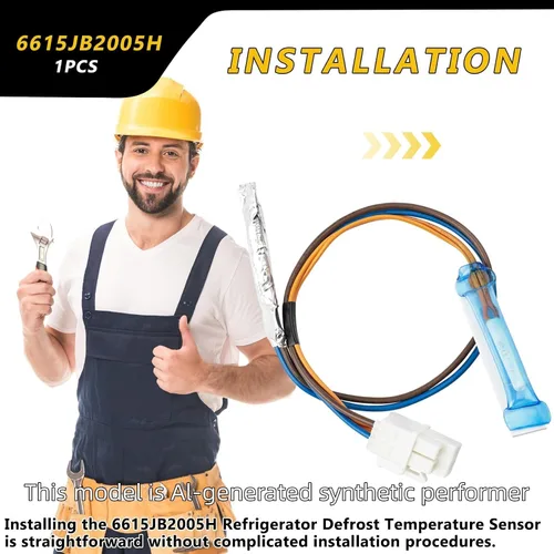 Miniatura 7 de 6615JB2005H Sensor de temperatura del refrigerador compatible con LG, Samsung y Kenmore. El conjunto del sensor de descongelación sustituye a